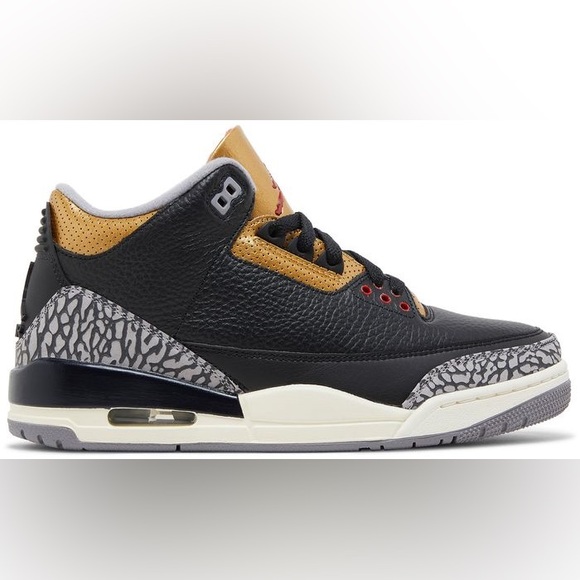 Nike. Wmns Air Jordan 3 Retro 'Black Gold'. Size 5.5. - Picture 1 of 16